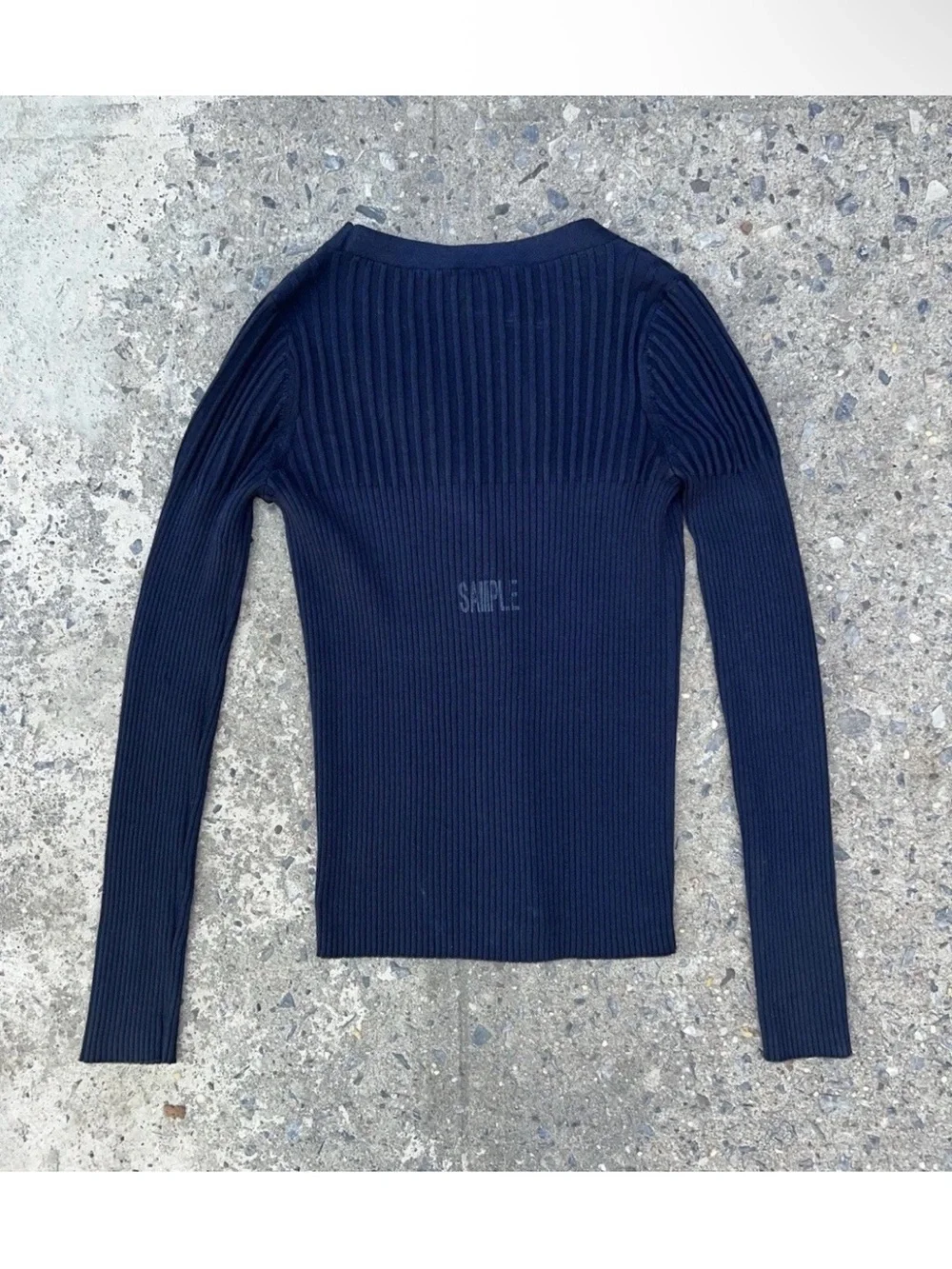 Calvin Klein LS Cardi W Tank Rib Set Sweater Dark Sapphire S|P SAMPLE Rare - Picture 8 of 9